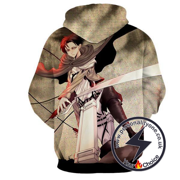 Attack On Titan - Levi Ackerman 3D - Attack On Titan Hoodies